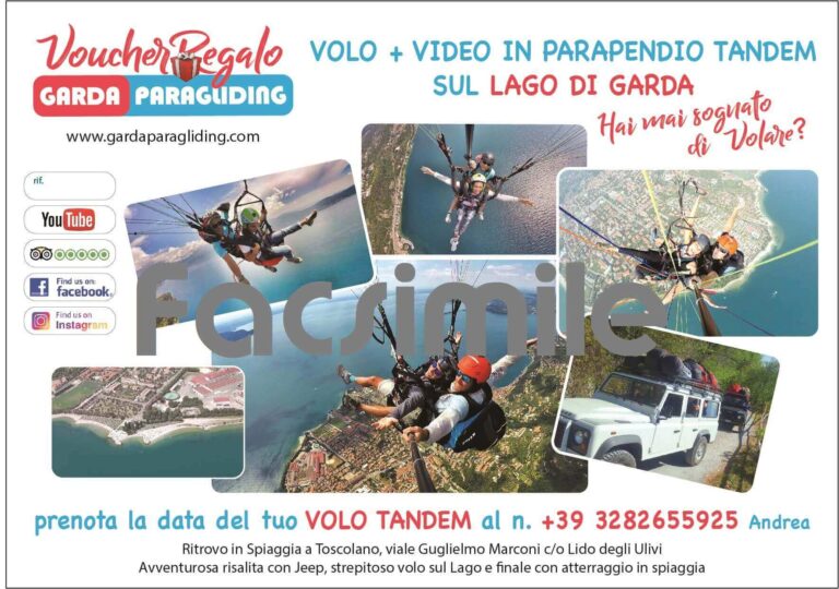 Regalo volo parapendio biposto Lago di Garda - Coupon voucher volo tandem